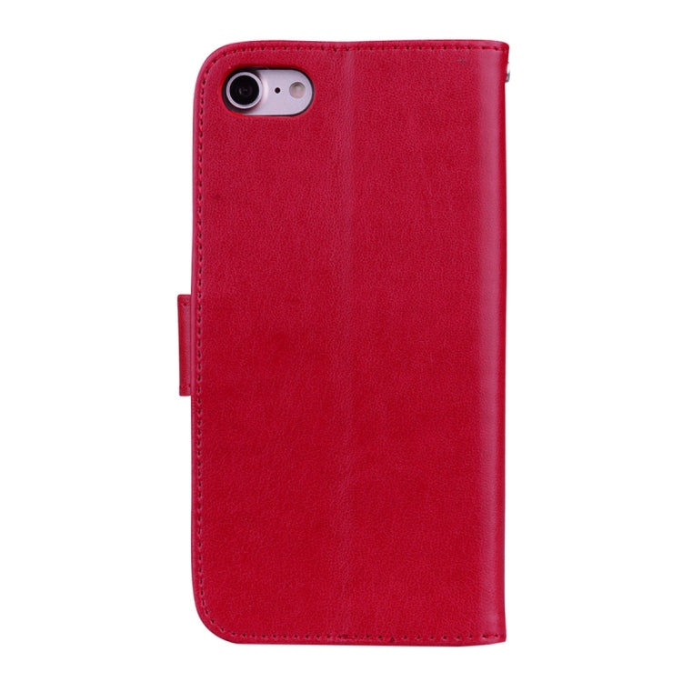 適用於蘋果 iPhone 8 & 7  玫瑰壓花圖案 左右開皮套帶支架 卡槽 錢包