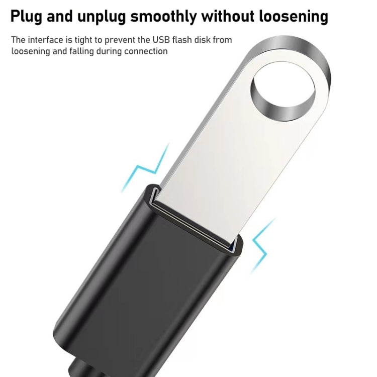 USB母頭轉Type-C公頭金屬轉接線OTG線/充電線，線長8.3cm