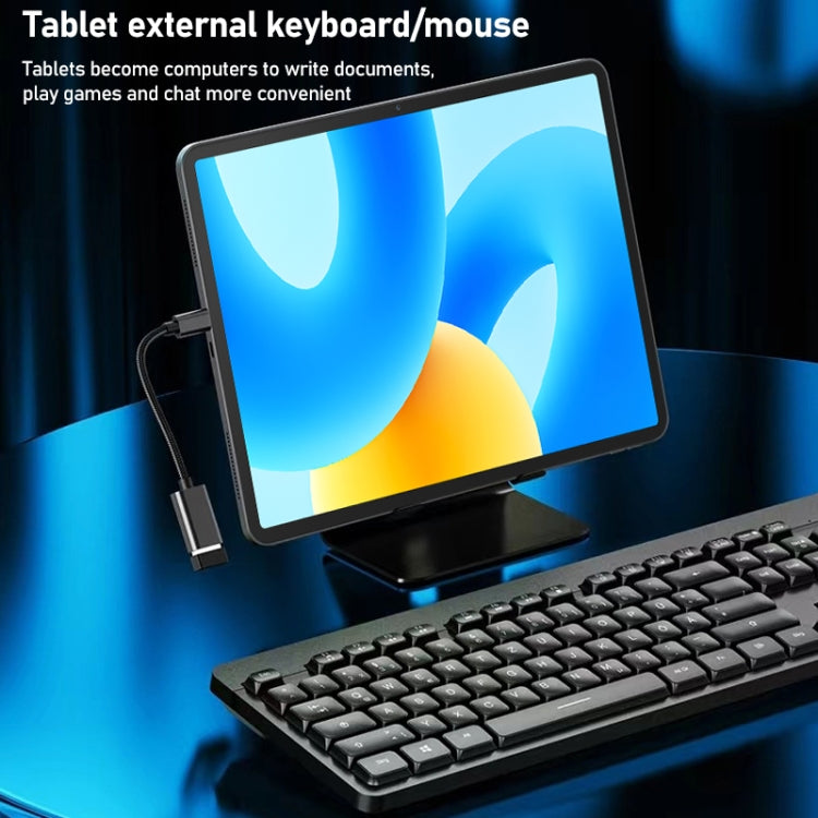 USB母頭轉Type-C公頭金屬轉接線OTG線/充電線，線長8.3cm