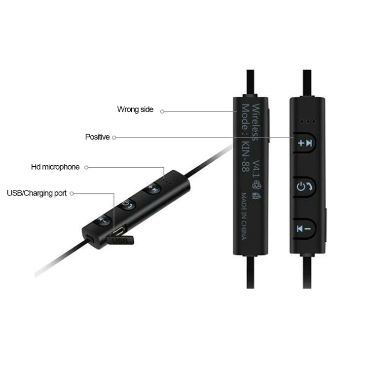KIN-88 入耳式線控藍牙耳機 帶麥克風