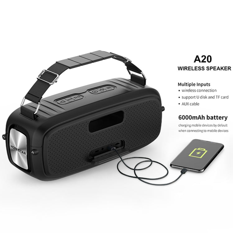 HOPESTAR A20 Pro TWS 便攜式戶外防水重低音藍牙音箱帶麥克風，支持充電寶&免提通話&U盤&TF卡&3.5mm AUX