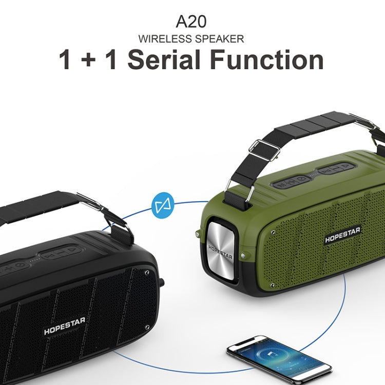 HOPESTAR A20 Pro TWS 便攜式戶外防水重低音藍牙音箱帶麥克風，支持充電寶&免提通話&U盤&TF卡&3.5mm AUX