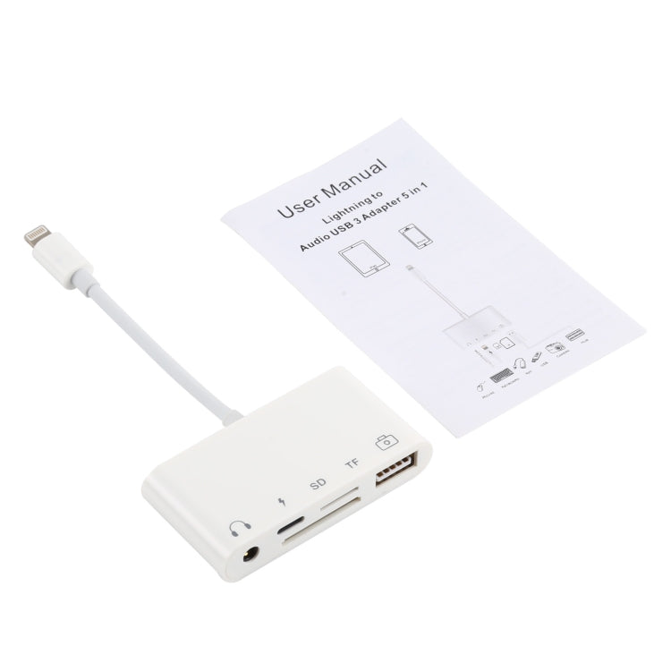 5合1 8 Pin 轉  USB Type-C &  USB  HUB & SD& TF卡 讀卡器 線長8cm