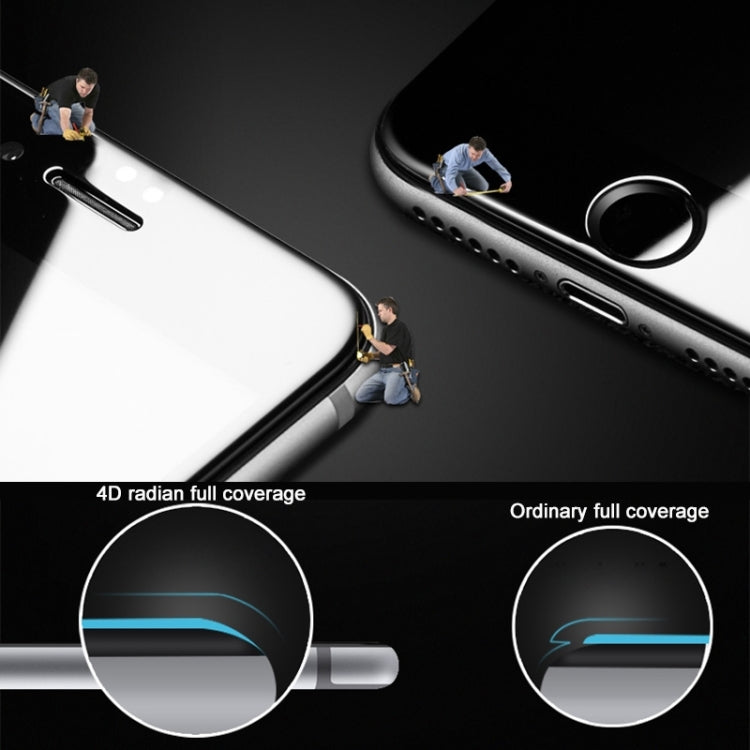 適用於蘋果iPhone 7 4.7寸 0..mm厚度 9H表面硬度 4D弧邊 絲印全屏高清鋼化膜