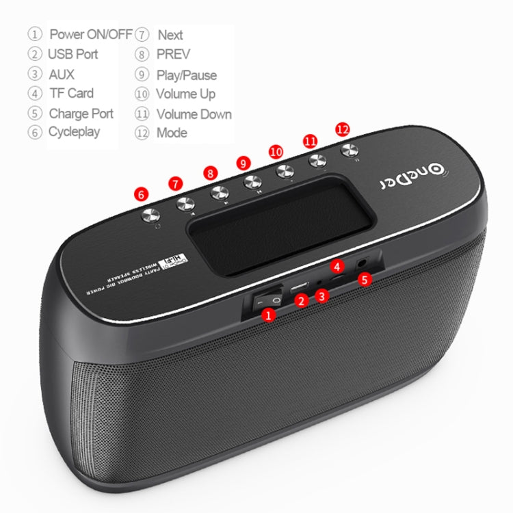 OneDer D1 60W便攜式無線藍牙音箱 支持免提通話/USB/AUX /TF