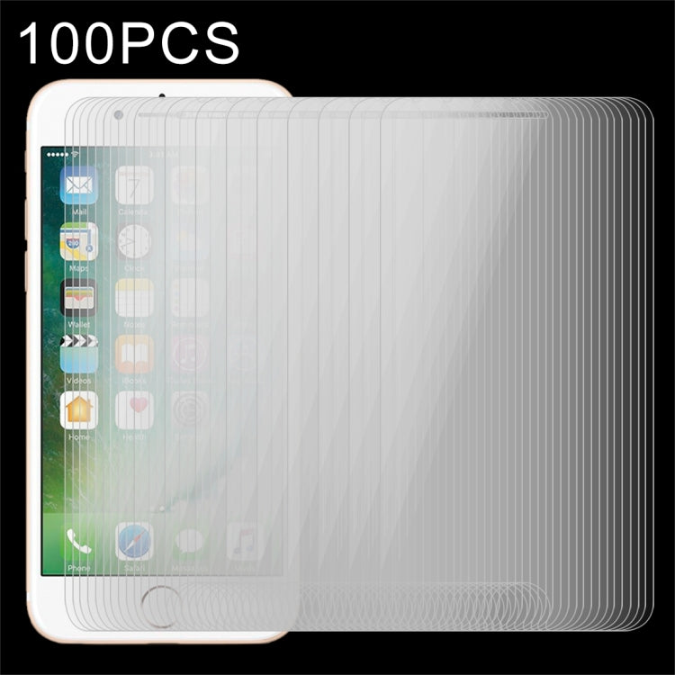 100 PCS 適用於蘋果iPhone 8 Plus & iPhone 7 Plus 0.26mm厚度 9H表面硬度 2.5D弧邊 非全屏鋼化玻璃保護膜