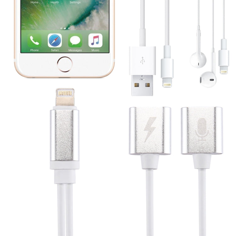 8 Pin公頭 轉 8 Pin母頭充電 + 8 Pin母頭音頻適配器/轉接頭，支持iOS 10.3.1或以上版本手機&通話功能