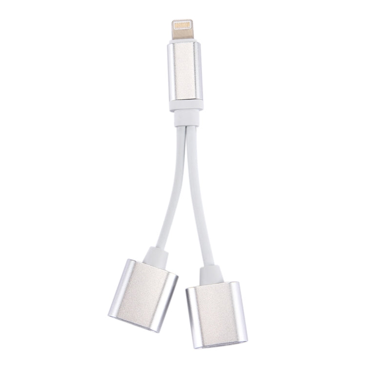 8 Pin公頭 轉 8 Pin母頭充電 + 8 Pin母頭音頻適配器/轉接頭，支持iOS 10.3.1或以上版本手機&通話功能