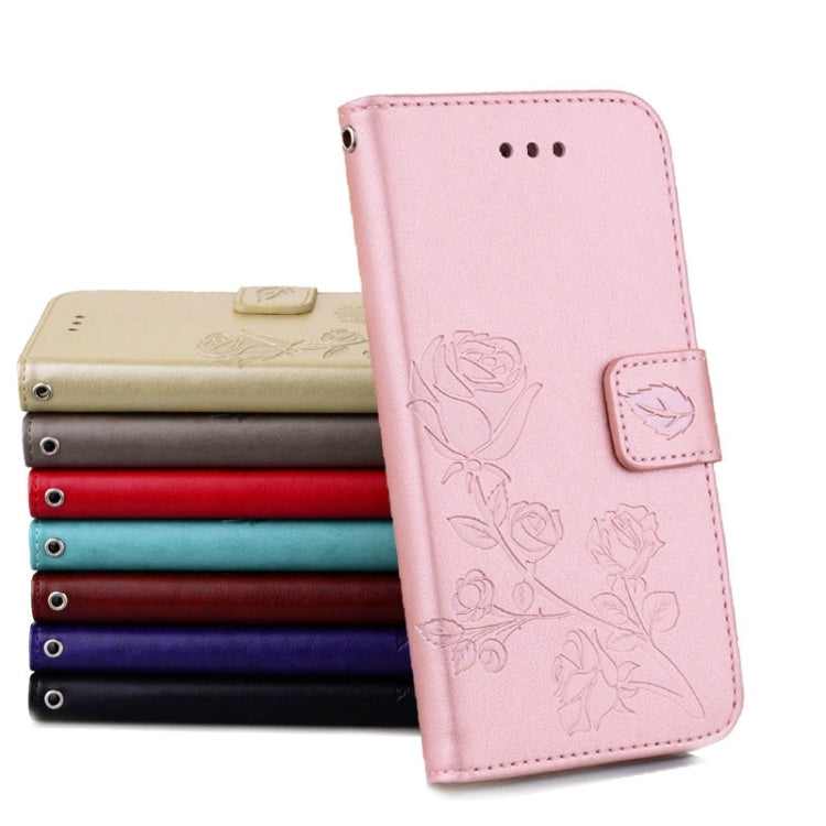 適用於蘋果 iPhone 8 Plus & 7 Plus   玫瑰壓花圖案 左右開皮套帶支架 卡槽 錢包