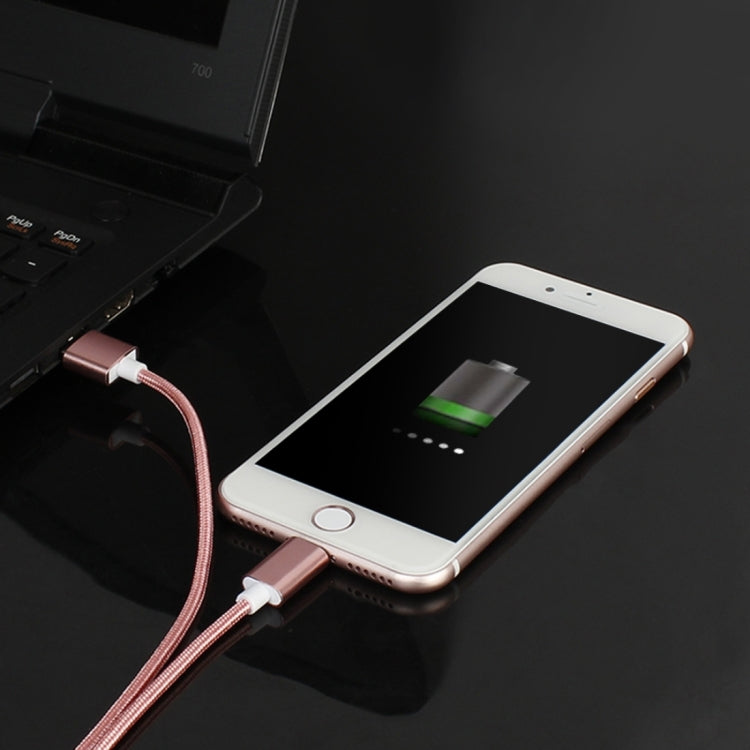 2合1 5V 2A Micro USB & 8 Pin轉USB 2.0 編織磁性數據線，線長：1.2m