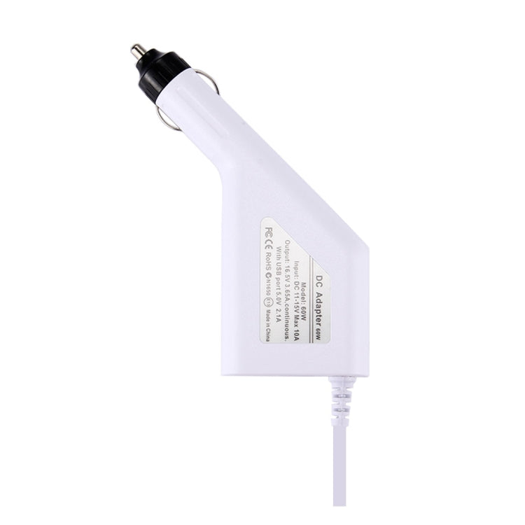 60W 16.5V 3.65A 5 Pin磁頭 適用於蘋果筆記本電腦車載充電器, 帶1個USB 接口, 線長：1.7米