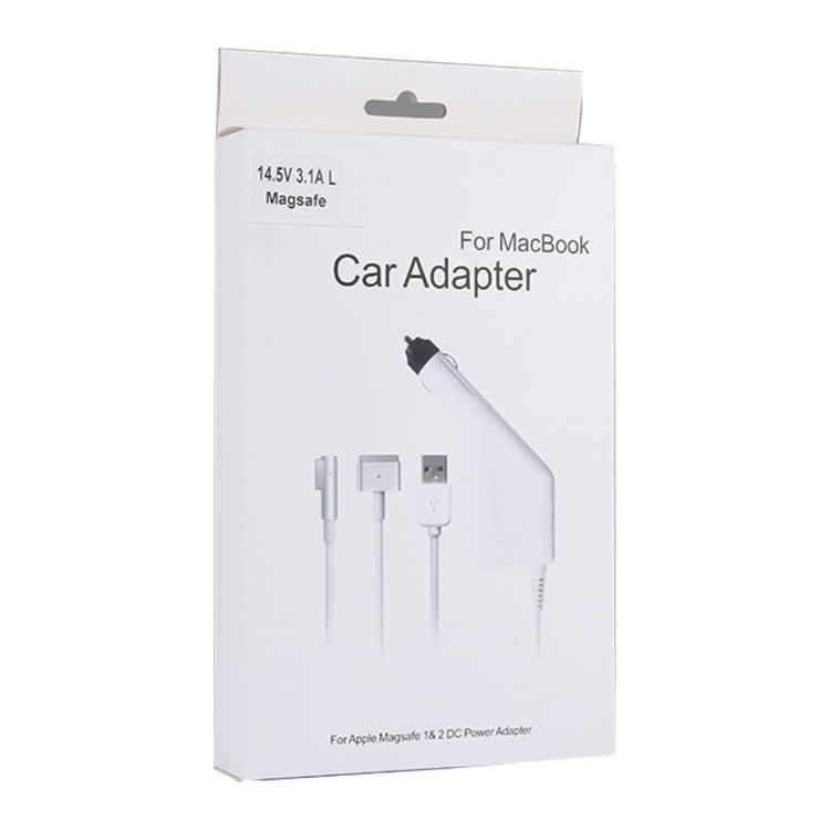 60W 16.5V 3.65A 5 Pin磁頭 適用於蘋果筆記本電腦車載充電器, 帶1個USB 接口, 線長：1.7米