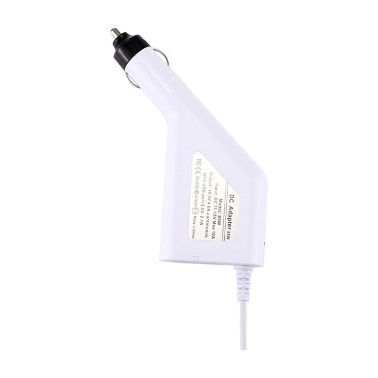 85W 18.5V 4.6A 5 Pin磁頭 適用於蘋果筆記本電腦車載充電器, 帶1個USB 接口, 線長：1.7米