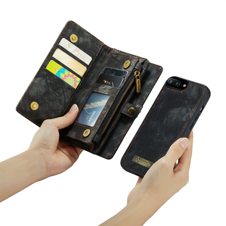 CaseMe 008 適用於蘋果 iPhone 8 Plus & 7 Plus   5.5寸 多功能錢夾保護套 帶可拆分后殼 & 支架 & 11卡槽 & 3現金槽 & 1拉鏈錢包 & 2相框 & 3磁扣