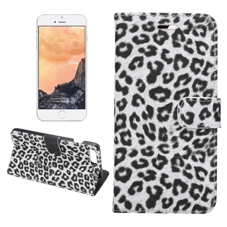適用於iPhone 8 Plus & 7 Plus   豹紋左右開皮套 帶支架&卡槽&錢包