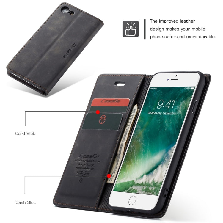 CaseMe-013 適用於iPhone 7 / 8 多功能復古磨砂左右開皮套，帶支架&卡槽&錢包