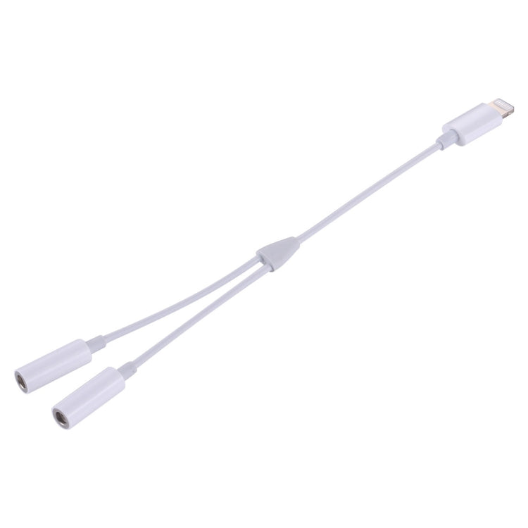 MH027 2合1AUX音頻適配器 雙3.5mm母頭 轉 8 Pin 公頭 音頻轉接器 線長：約16cm