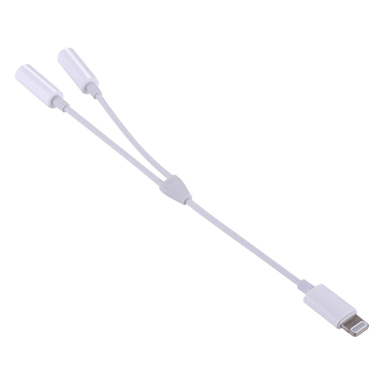 MH027 2合1AUX音頻適配器 雙3.5mm母頭 轉 8 Pin 公頭 音頻轉接器 線長：約16cm