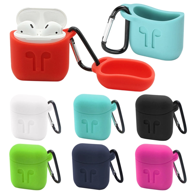 適用於蘋果 AirPods 1/2代通用 耳機硅膠保護盒帶掛鈎