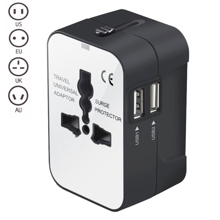 HHT202 多功能全球通用轉換插頭 帶2口USB