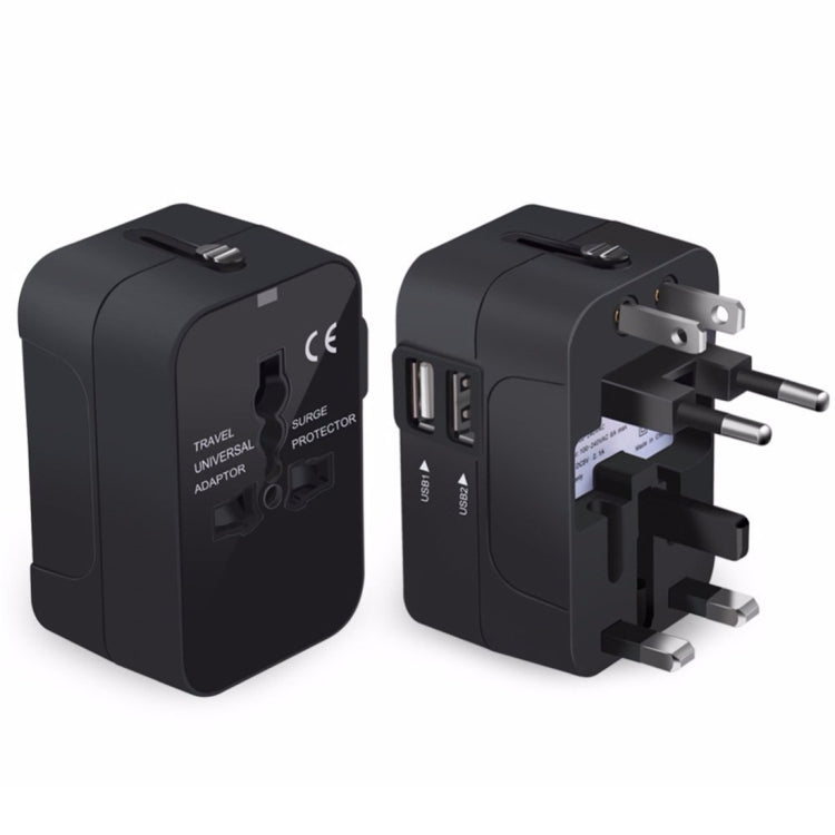 HHT202 多功能全球通用轉換插頭 帶2口USB