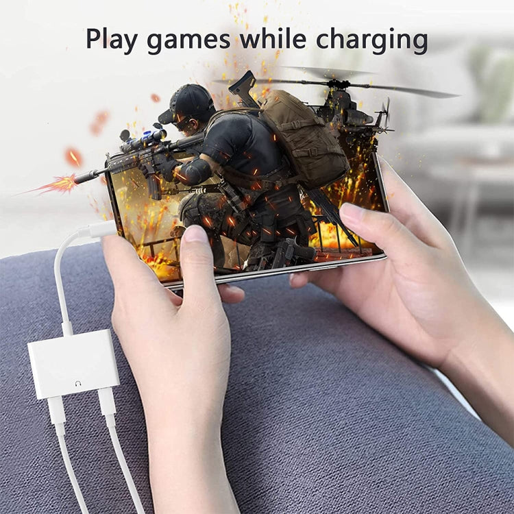 8 Pin公頭 轉 雙8 Pin母頭&3.5mm母頭 音頻適配器轉接頭