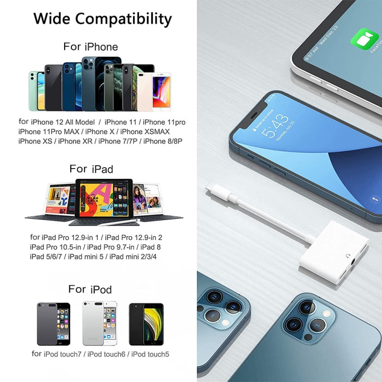 8 Pin公頭 轉 雙8 Pin母頭&3.5mm母頭 音頻適配器轉接頭