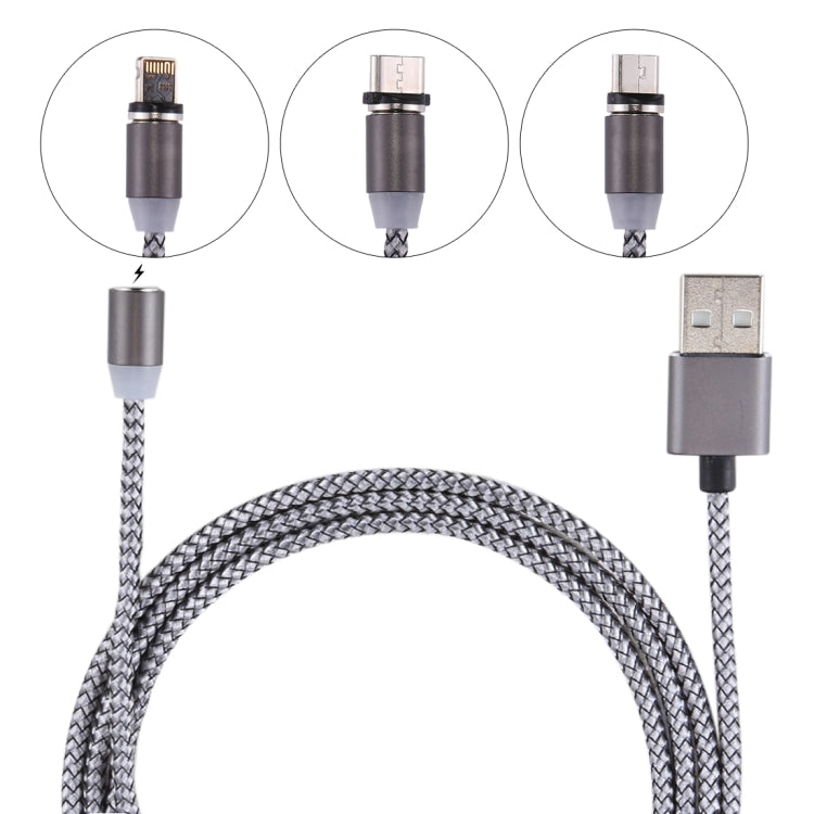 8pin + Micro USB + Type-C 轉 USB 數據線帶指示燈 1.05米