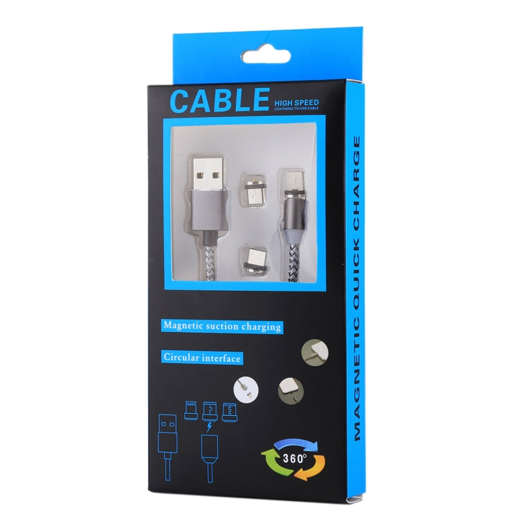 8pin + Micro USB + Type-C 轉 USB 數據線帶指示燈 1.05米