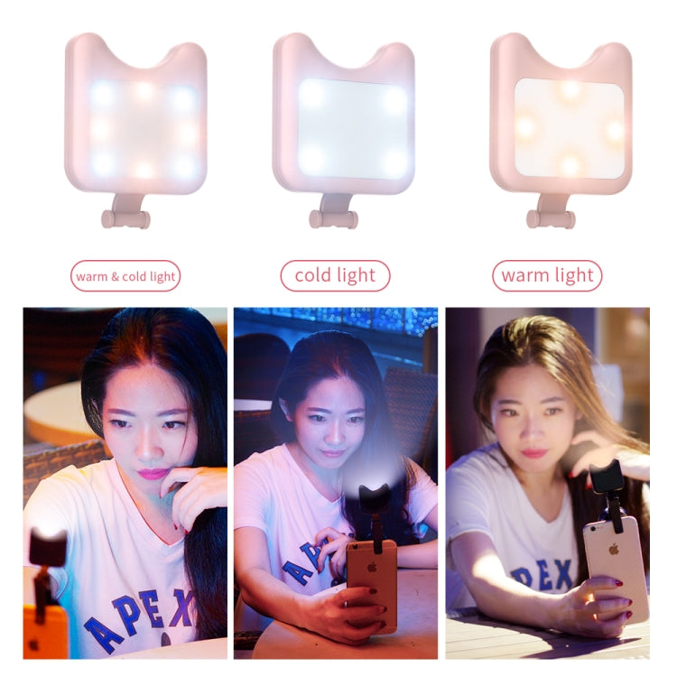 APEXEL APL-FL01 自拍美顏夜拍LED調光化妝外置手機補光燈 帶鏡頭夾