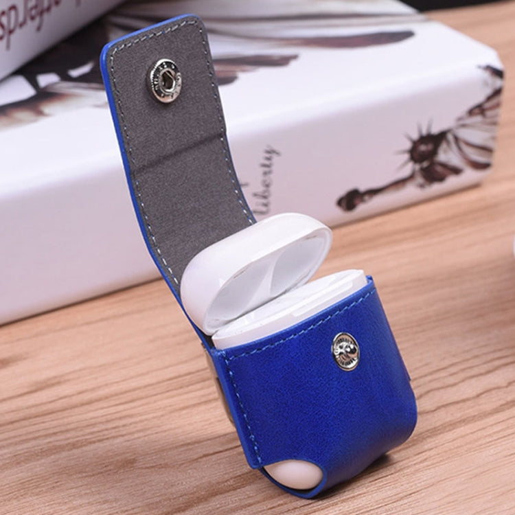 適用於蘋果 AirPods 1/2代通用 PU皮無線藍牙耳機盒 適用於蘋果AirPods防丟保護套帶掛鈎