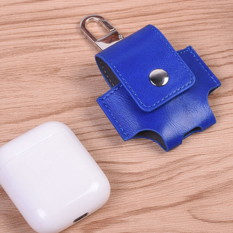 適用於蘋果 AirPods 1/2代通用 PU皮無線藍牙耳機盒 適用於蘋果AirPods防丟保護套帶掛鈎