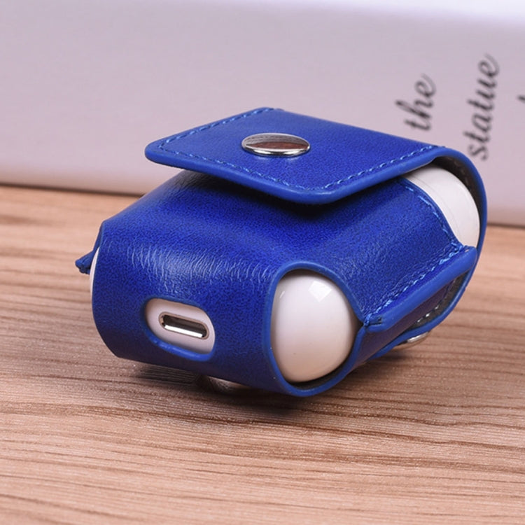 適用於蘋果 AirPods 1/2代通用 PU皮無線藍牙耳機盒 適用於蘋果AirPods防丟保護套帶掛鈎