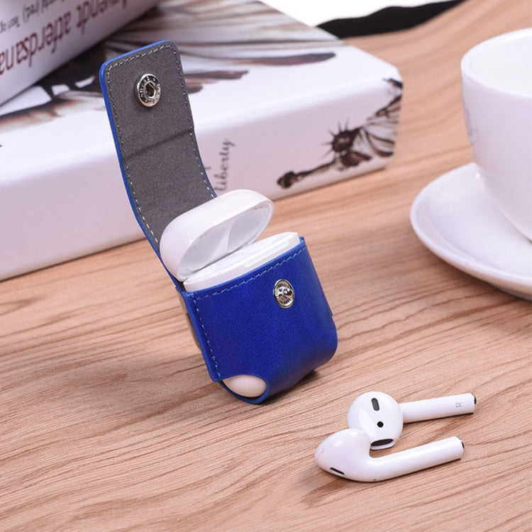 適用於蘋果 AirPods 1/2代通用 PU皮無線藍牙耳機盒 適用於蘋果AirPods防丟保護套帶掛鈎