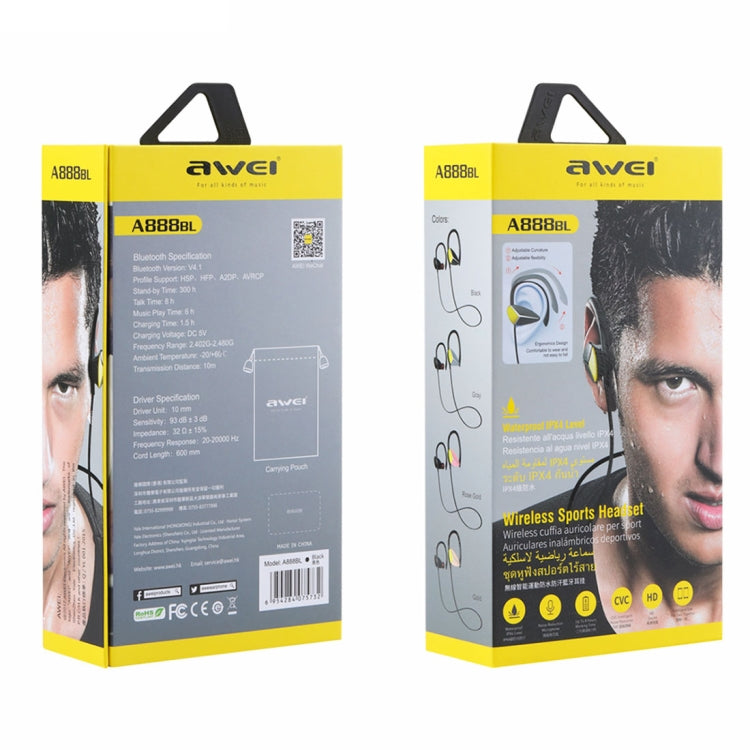 awei A888BL 后掛式運動立體聲防水防汗藍牙耳機