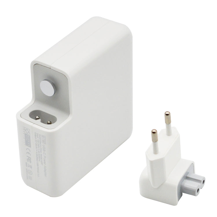 61W Type-C Power Adapter with 1.8m Cable, EU Plug