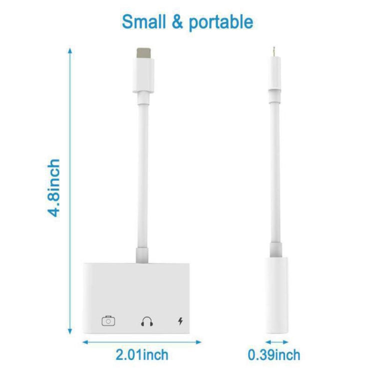 3合1 多功能8 Pin + 3.5mm + USB 3.0 OTG 轉 8 Pin公頭 充電讀卡音頻轉接器