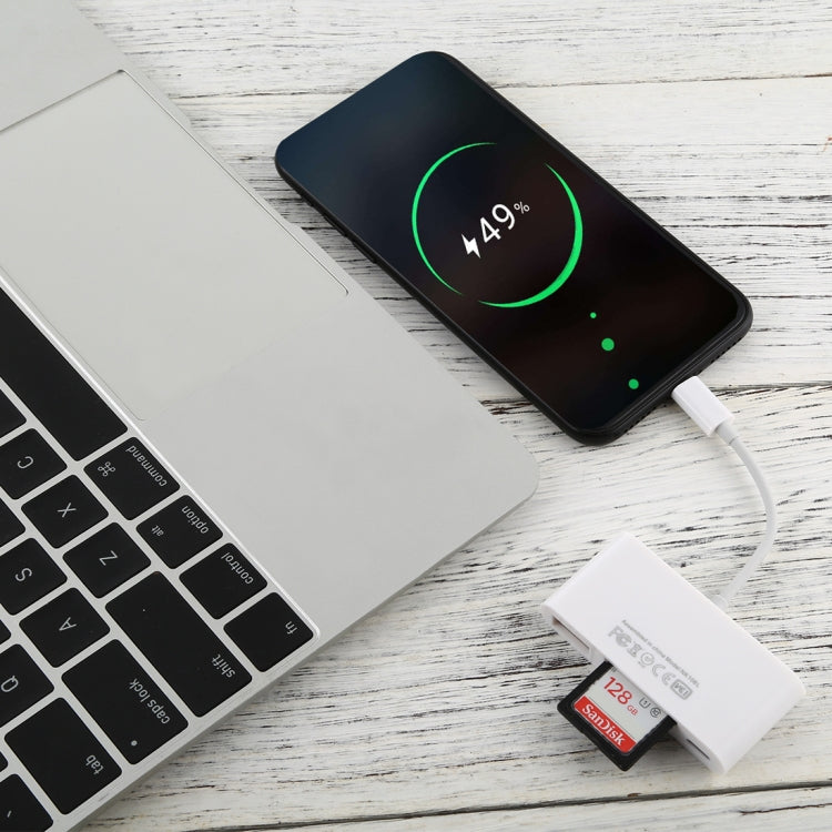 NK-108L 8 Pin 轉 USB + TF卡 + SD卡 相機讀卡器適配器，兼容IOS 9.1及以上系統