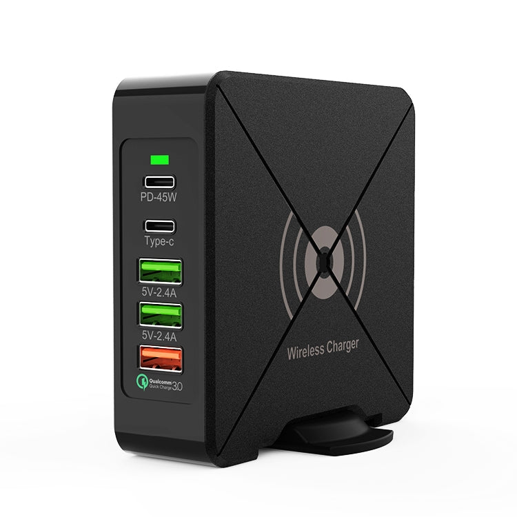 F88W 5口USB桌面充電器 帶無線充功能