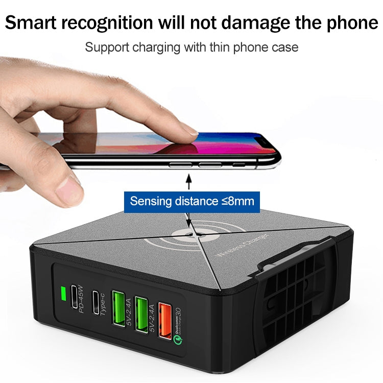 F88W 5口USB桌面充電器 帶無線充功能