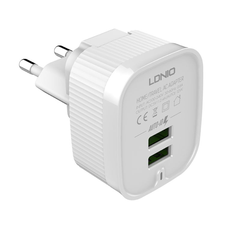 LDNIO A201 2.4A 雙USB充電頭旅行直充 手機轉換頭充電器，帶 Micro 數據線