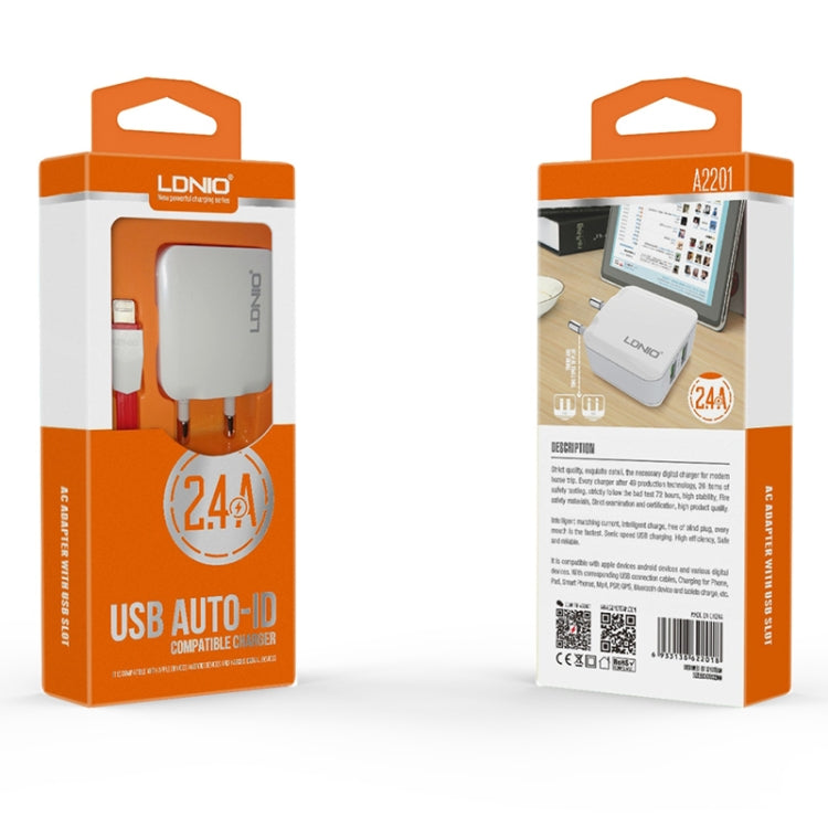 LDNIO A2201 2.4A 雙USB充電頭旅行直充 手機轉換頭充電器，帶 Micro 數據線