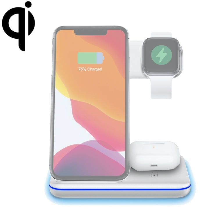 Z5A QI 立式磁吸無線充電器帶觸控環形燈，適用於手機&蘋果手錶&AirPods/Samsung Galaxy Buds/Huawei Free Buds