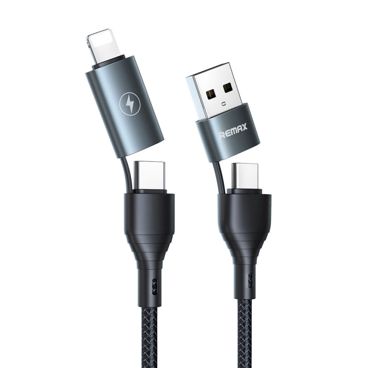 REMAX RC-011 1.2m 2.4A USB 轉 Type-Cx2 + 8 Pin 分享 四合一數據線
