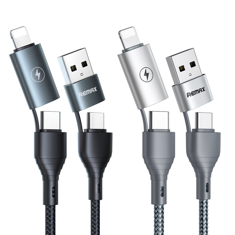REMAX RC-011 1.2m 2.4A USB 轉 Type-Cx2 + 8 Pin 分享 四合一數據線
