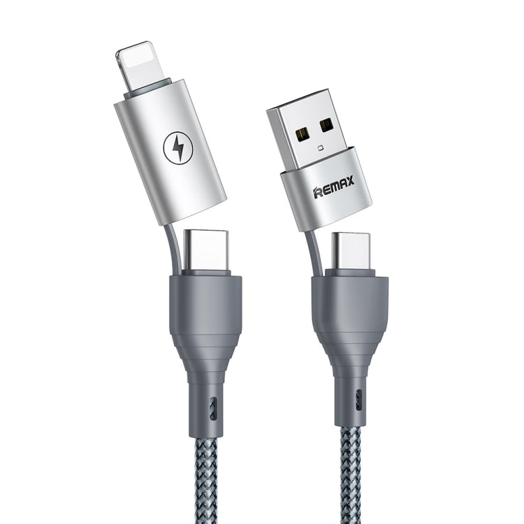REMAX RC-011 1.2m 2.4A USB 轉 Type-Cx2 + 8 Pin 分享 四合一數據線