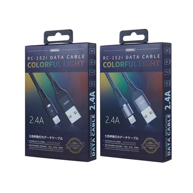 REMAX RC-152I 1m 2.4A USB 轉 8 Pin七彩呼吸燈數據線