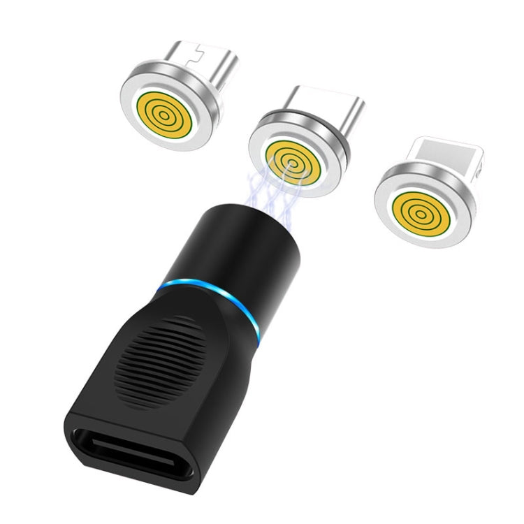 4合一 3A 8 Pin&Type-C&Micro USB 鋅合金磁吸充電頭+Type-C磁吸充電轉接頭套裝