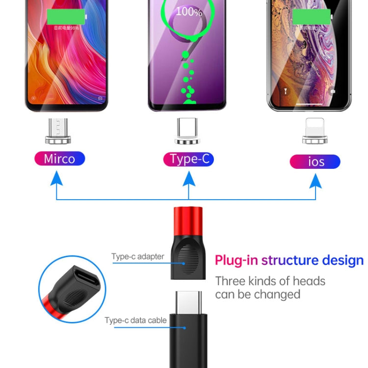 4合一 3A 8 Pin&Type-C&Micro USB 鋅合金磁吸充電頭+Type-C磁吸充電轉接頭套裝