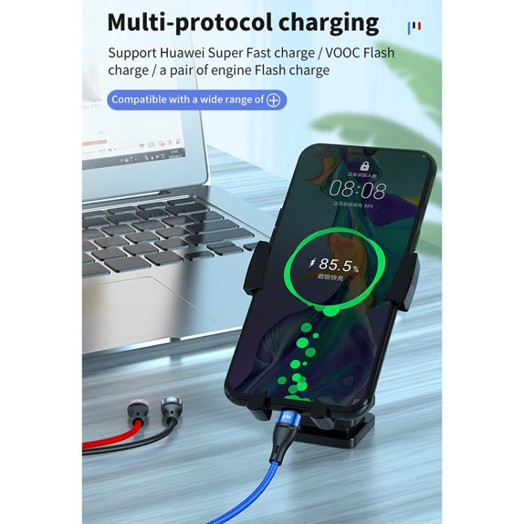 40W 5A USB轉Micro USB+Type-C+8 Pin 一拖三快充數據線，線長：1.2m
